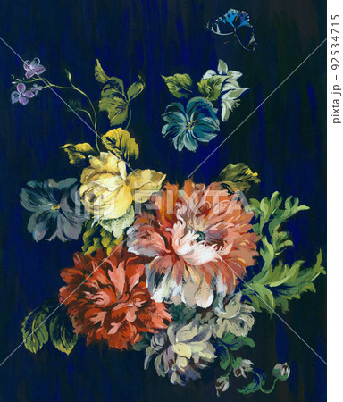 透明水彩 水彩画 花 92534715