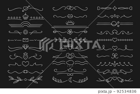 Divider thin line element gradient silver set Divider thin line element gradient silver set 92534836