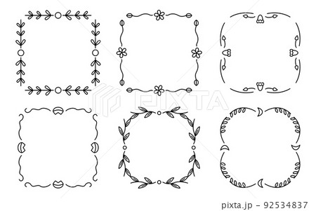 Divider frames flower heart, moon and leafy set Divider frames flower heart, moon and leafy set 92534837
