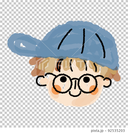 Boy's loose face icon 04 (watercolor glasses_single item 01 Boy's loose face icon 04 (watercolor glasses_single item 01 92535203
