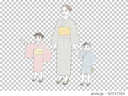 父母和孩子看煙花的插圖 父母和孩子看煙花的插圖 92537363