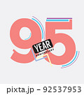 95th Years Anniversary Logo Birthday Celebration Abstract Design Vector Illustration. 92537953