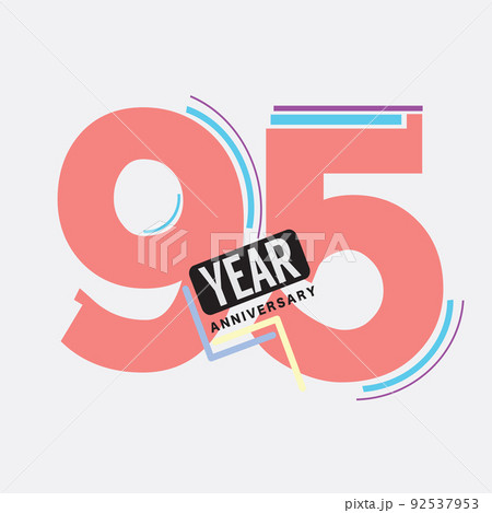 95th Years Anniversary Logo Birthday Celebration Abstract Design Vector Illustration. 92537953
