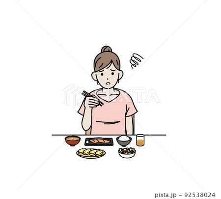 食欲がない 食べれない 味覚障害 若い女性 食事 摂食障害 夏バテ イラスト 食欲がない 食べれない 味覚障害 若い女性 食事 摂食障害 夏バテ イラスト 92538024