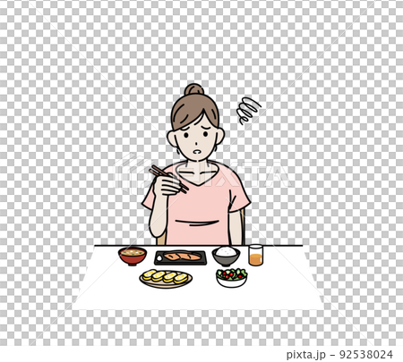 食欲がない 食べれない 味覚障害 若い女性 食事 摂食障害 夏バテ イラスト 食欲がない 食べれない 味覚障害 若い女性 食事 摂食障害 夏バテ イラスト 92538024