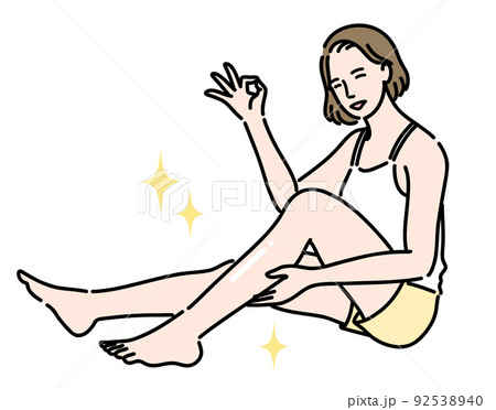 足の綺麗な若い女性 足の綺麗な若い女性 92538940