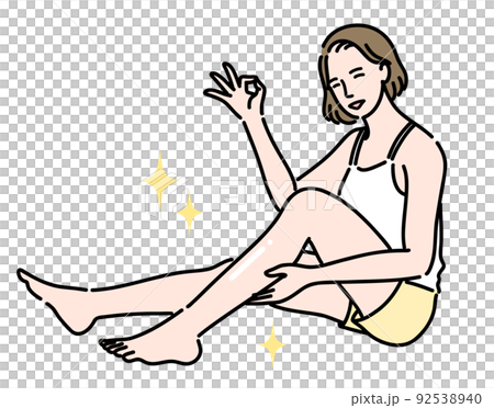 足の綺麗な若い女性 足の綺麗な若い女性 92538940