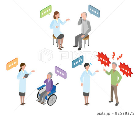 患者とコミュニケーションをとる女性医師 92539375