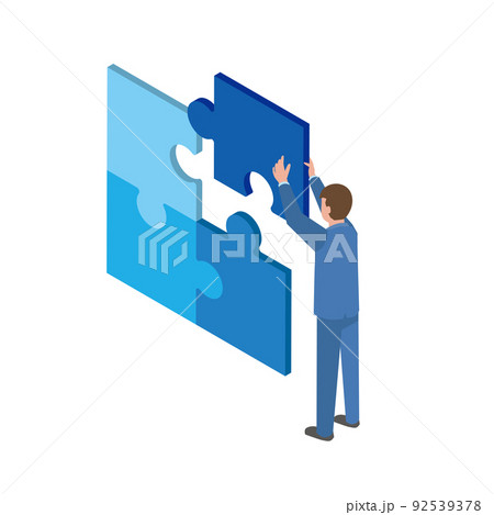 パズルを組み立てるビジネスマン 92539378