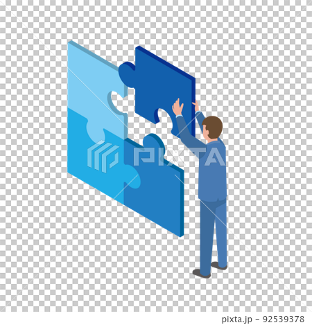 パズルを組み立てるビジネスマン 92539378