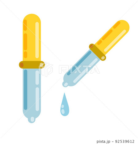Pipette with orange tip. Cartoon flat illustration 92539612