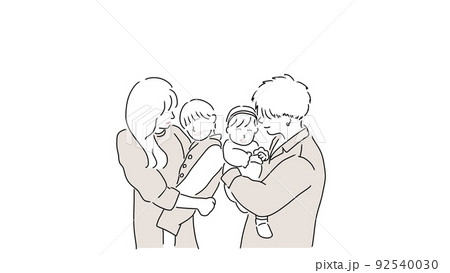 幸せそうなファミリー　シミラールック 92540030