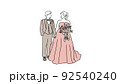 幸せそうな夫婦のウエディング 92540240