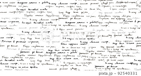 Black handwritten illegible phrases seamless pattern on white background 92540331