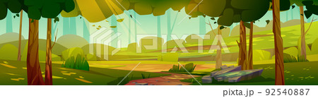 Summer landscape of forest glade in sunny day 92540887