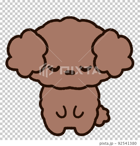 お辞儀をするかわいい犬 トイプードルのイラスト素材