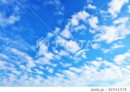 秋の青空と白い雲 92541578