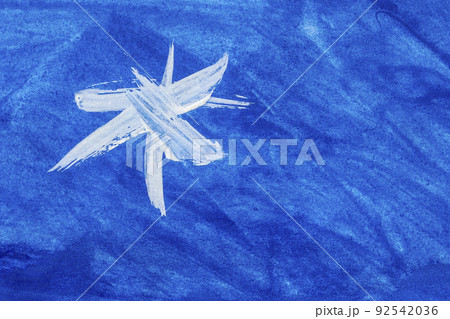 watercolor snowflake on blue 92542036