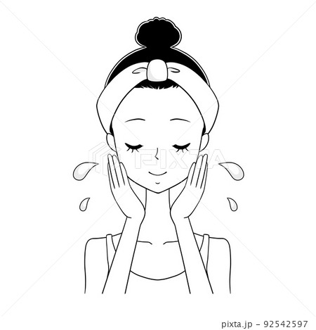 wash face clipart black and white