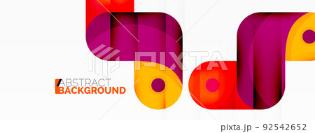 Creative geometric wallpaper. Round arrow shape minimal geometric background. Techno business template for wallpaper, banner, background or landing Creative geometric wallpaper. Round arrow shape minimal geometric background. Techno business template for wallpaper, banner, background or landing 92542652