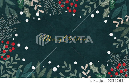 クリスマスのベクターイラストフレーム背景 クリスマスのベクターイラストフレーム背景 92542654