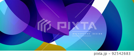 Abstract background with color geometric shapes. Beautiful minimal backdrop with round shapes circles and lines. Geometrical design. Vector illustration Abstract background with color geometric shapes. Beautiful minimal backdrop with round shapes circles and lines. Geometrical design. Vector illustration 92542683