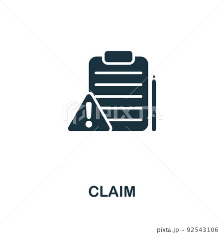 Claim icon. Monochrome simple line Shipping icon for templates, web design and infographics 92543106