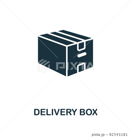 Delivery Box icon. Monochrome simple line Shipping icon for templates, web design and infographics 92543181