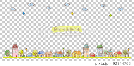 Rough hand-painted cityscape illustration background material Rough hand-painted cityscape illustration background material 92544763