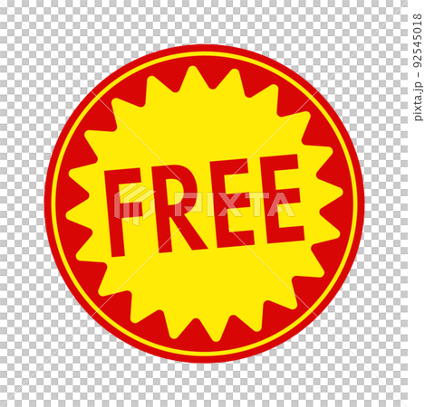 Circular promotional sticker illustration for supermarkets and grocery stores (English) / Free 92545018