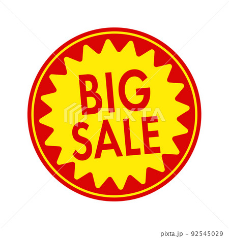 スーパーマーケット・食料品店向けの円形販促用ステッカーイラスト(英語) / Big Sale スーパーマーケット・食料品店向けの円形販促用ステッカーイラスト(英語) / Big Sale 92545029