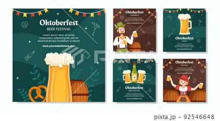 Oktoberfest Beer Festival Social Media Post Template Cartoon Background Vector Illustration Oktoberfest Beer Festival Social Media Post Template Cartoon Background Vector Illustration 92546648