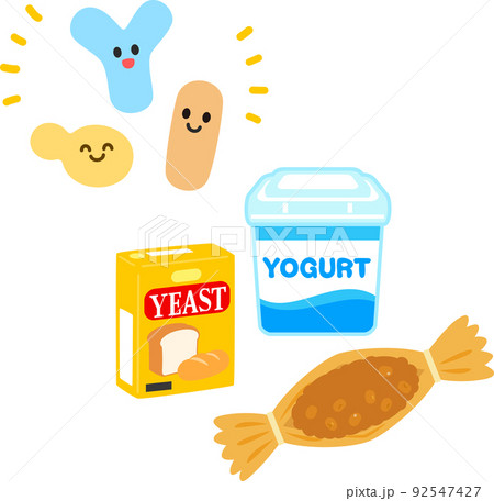 乳酸菌、納豆菌、イースト菌のキャラクター 乳酸菌、納豆菌、イースト菌のキャラクター 92547427