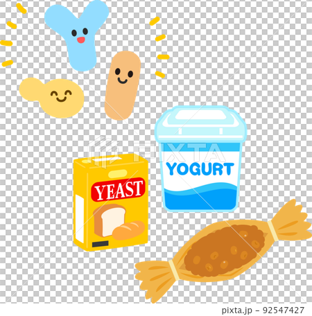 乳酸菌、納豆菌、イースト菌のキャラクター 乳酸菌、納豆菌、イースト菌のキャラクター 92547427