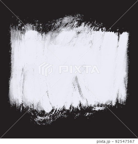 White oil acrylic paint over black background. White art brush paint texture for sale banner and business card. vector illustrator. 92547567