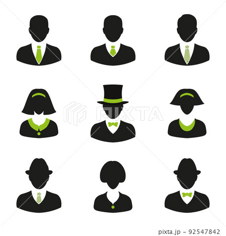 People icon set in flat style. Avatar symbols. 92547842