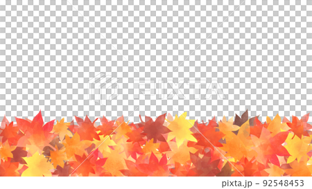 積もったもみじの葉（ワイド） 92548453