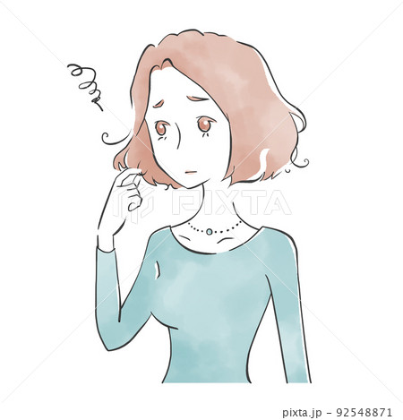 髪が決まらない…（水彩風・やわらかタッチ） 92548871