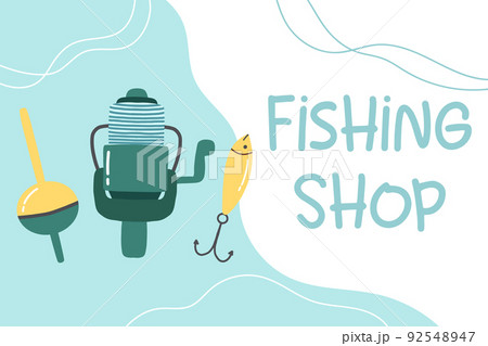 Fishing shop. Flyer for a fishing store. Fishing shop. Flyer for a fishing store. 92548947