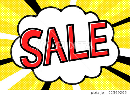 セール　集中線背景　黄色 92549296