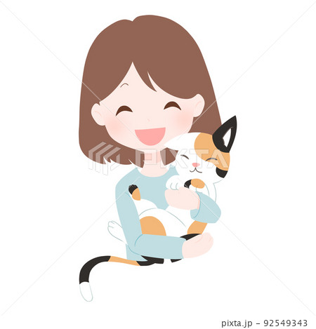 猫と遊ぶ（主線なし） 92549343