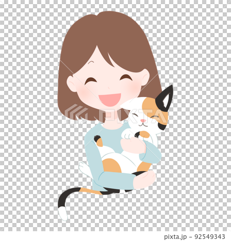 猫と遊ぶ（主線なし） 92549343