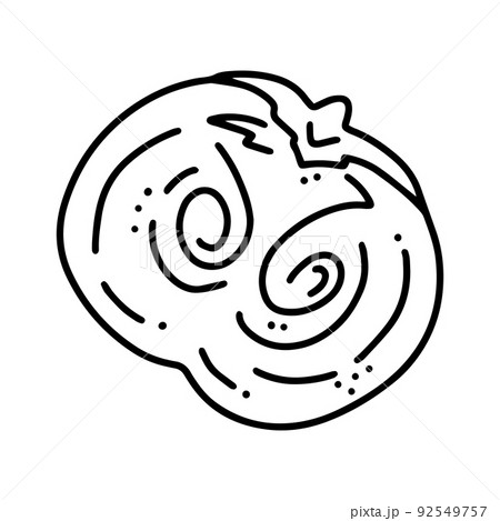 Persimmon Diospyros linear cartoon vector icon in doodle style Persimmon Diospyros linear cartoon vector icon in doodle style 92549757