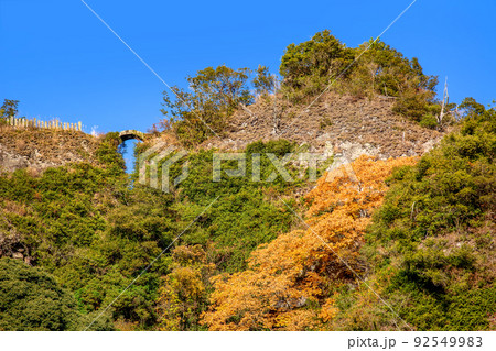 国東半島 天念寺耶馬の無明橋と紅葉 国東半島 天念寺耶馬の無明橋と紅葉 92549983