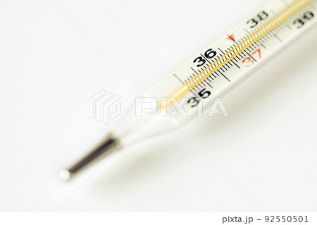 thermometer closeup on white 92550501