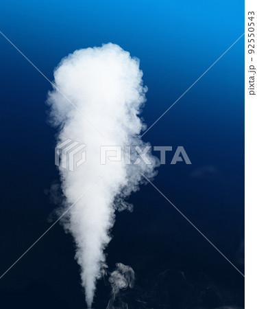 thick stream of fog on blue 92550543