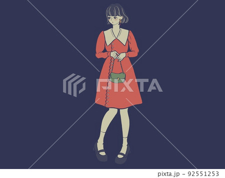 待つ女の子　昭和レトロver. 92551253