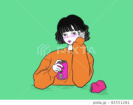 お酒は弱いのに、、、　青緑×オレンジ 92551281