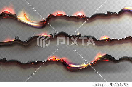 Charred paper page with burnt uneven edges Charred paper page with burnt uneven edges 92551298