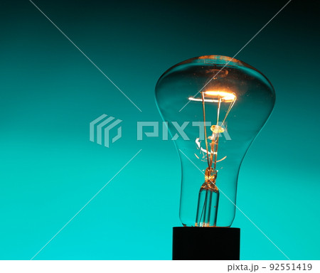 light bulb on blue 92551419